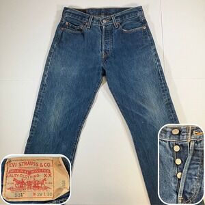 Vintage Levi's 501 Jeans Mens 29x32 Medium Wash Button Fly Denim Y2K